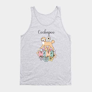 White and Apricot Cream Golden Cockapoo Mama 3 Tank Top